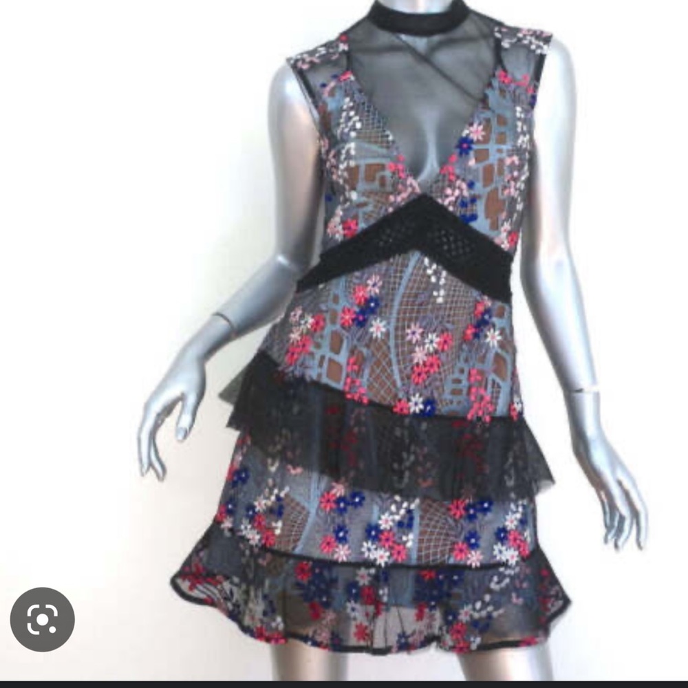 Self-Portrait Multicolor Floral Dress